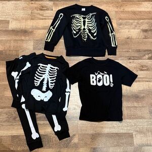 Kids Skeleton Clothing Set - Black and White - size 8
